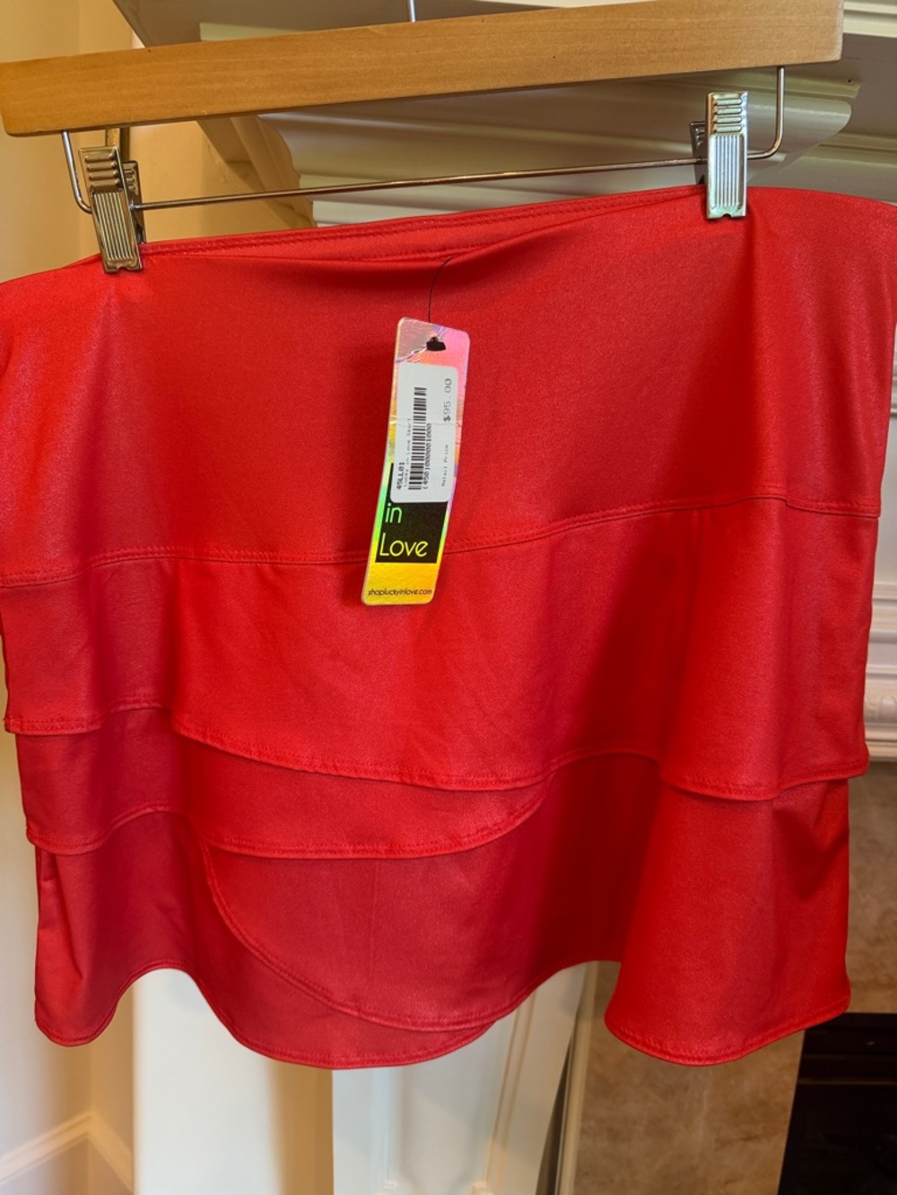 Lucky In Love orange metallic tennis skirt L